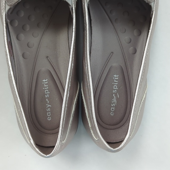 Easy Spirit Devitt Leather Casual Flats 8.5M  Metallic Pewter Silver/Gray - Picture 7 of 16
